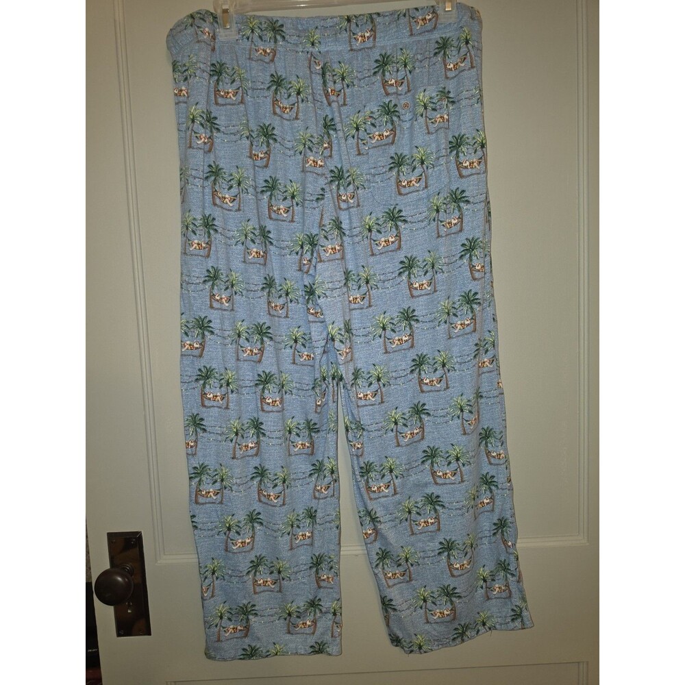 Tommy Bahama Men’s Pajama PJ Pants Tropical Christmas Santa Size XL Fleece Print